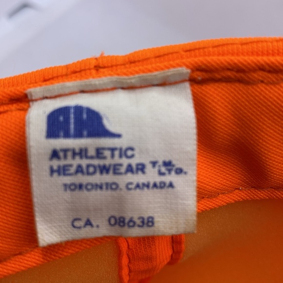 Vintage Ontario Moose and Deer Hunter Embroidered Patch Snapback Hat Orange - Picture 8 of 16